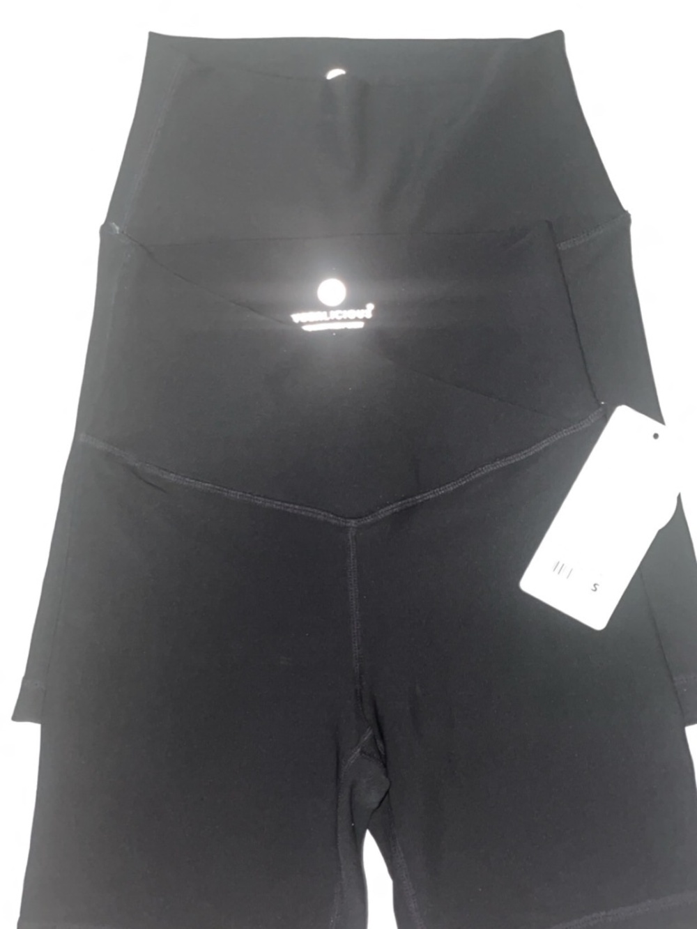 NWT Yogalicious Rib Crossover 7” Bike Shorts 2 Pack Black Size Small